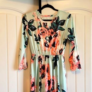Chic Floral Floor Length Dress
